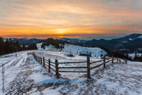 Wallpaper Mural Beautiful winter sunrise in the mountains Torontodigital.ca