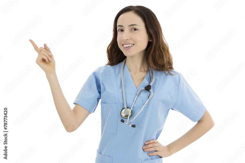 Doctor or nurse showing copy space Doctor or nurse showing copy space