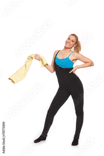 Junge Frau beim aufwaermen