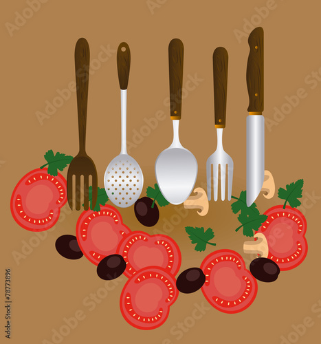 Restaurant design, vector illustration.