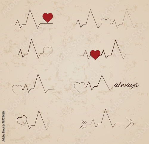 Heart Pulse, One Line, Cardiogram, Heartbeat - Vector Stock Vector -  Illustration of concept, diagnosis: 118124737