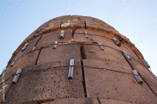 closeup one tower of Sillustani(with supporting structures), Lak photo