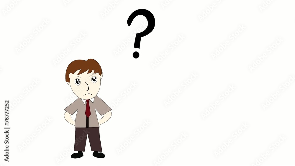 Business man thinking on a white background screen Business man thinking on a white background screen