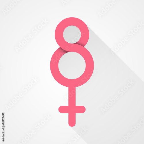 Women's day symbol. Flat design