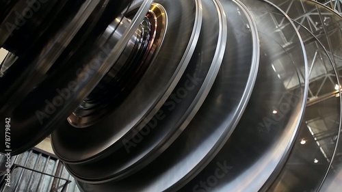 Power Steam Turbine Rotates at the Plant 04