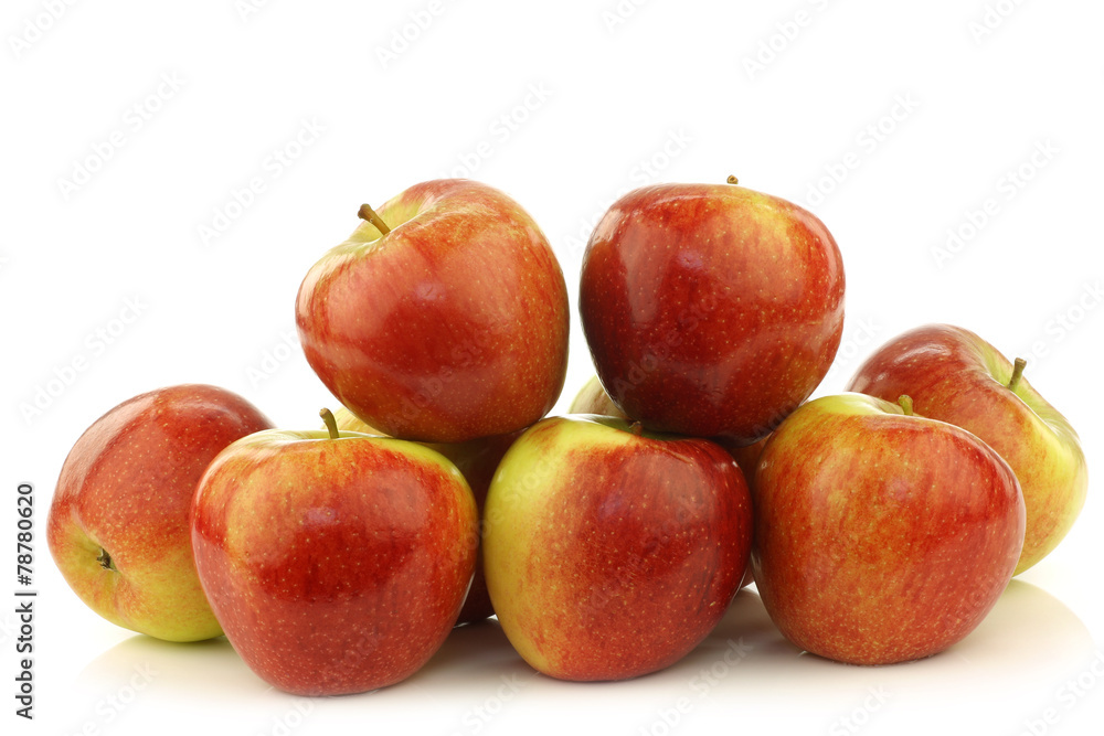 bunch of braeburn apples on a white background bunch of braeburn apples on a white background