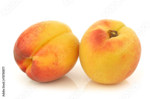 fresh colorful apricots on a white background