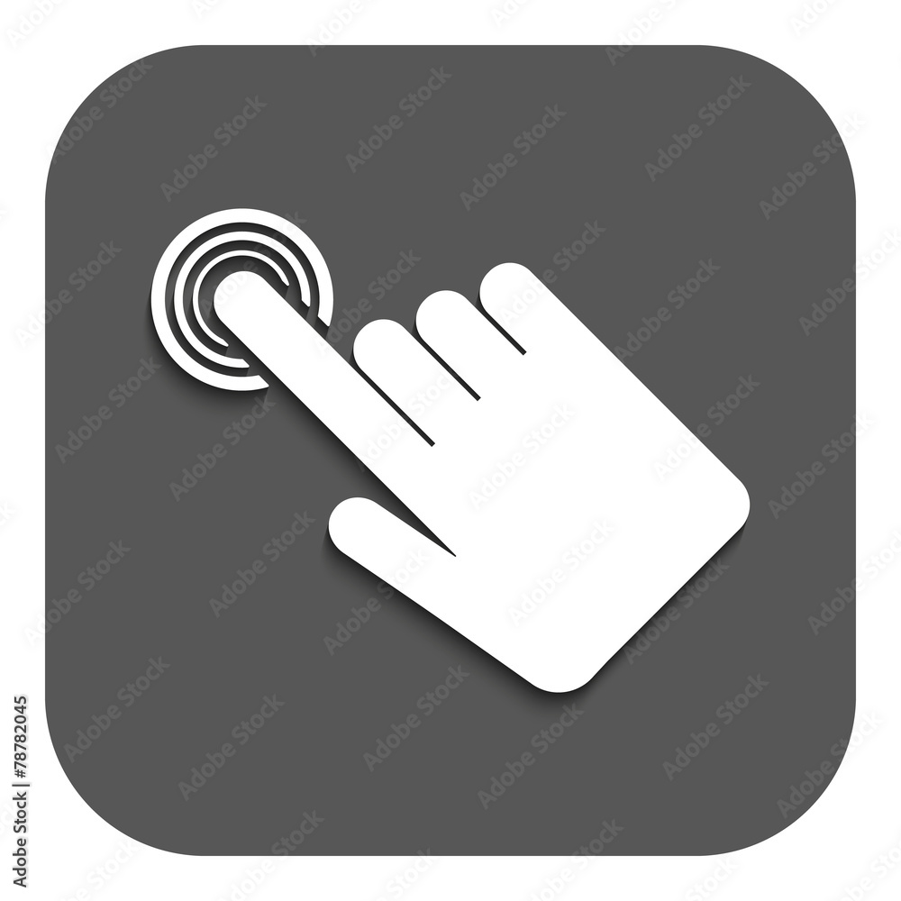 The hand click icon. Cursor symbol. Flat The hand click icon. Cursor symbol. Flat