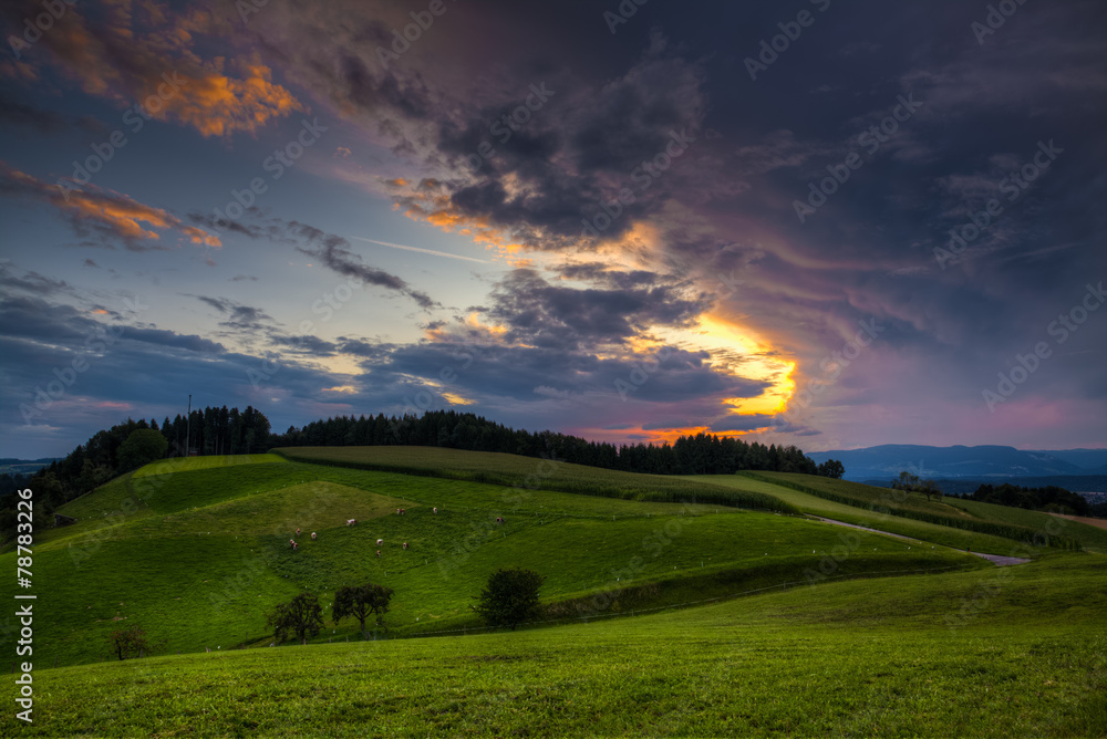 Fototapeta premium Sunset after Thundestorm