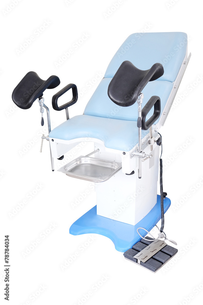 The image of blue gynecological chair The image of blue gynecological chair