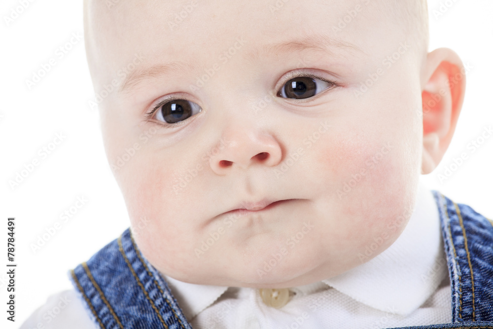 cute little baby creeping and smiling isolated on white cute little baby creeping and smiling isolated on white