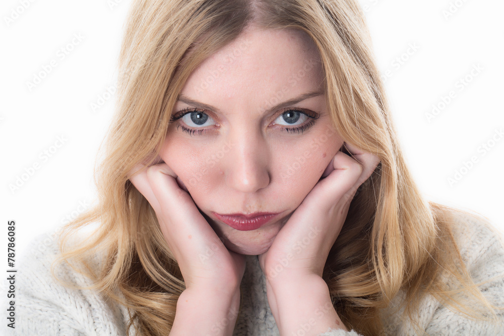 Model Released. Sad Grumpy Young Woman Model Released. Sad Grumpy Young Woman