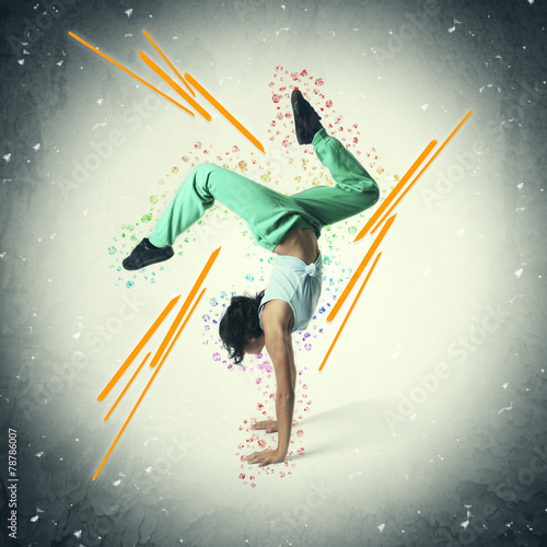 Hip hop dancer portrait on ...