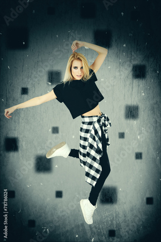 Hip hop dancer portrait on ...