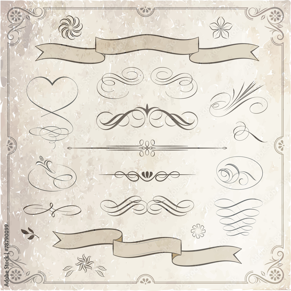 Obraz premium Calligraphic and Decorative Elements Collection