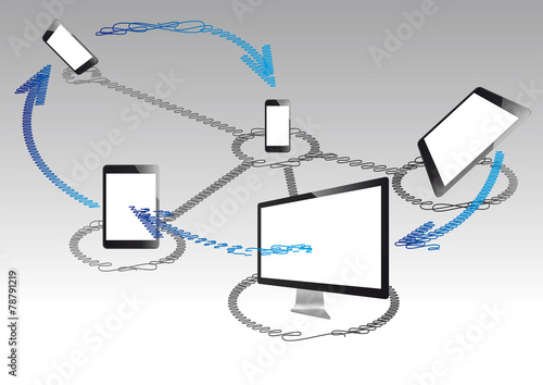 technologie internet scribble vector