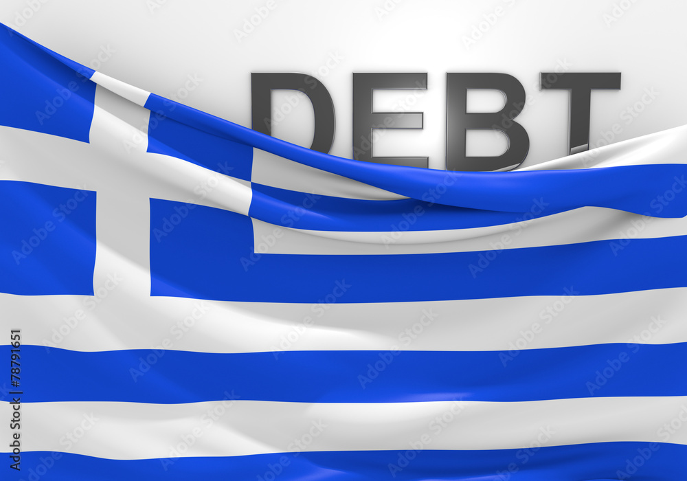 Greece national debt and budget deficit financial crisis - obrazy, fototapety, plakaty 