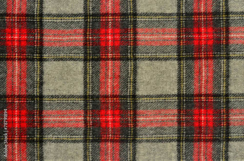 Scottish tartan pattern.Red and grey wool plaid print background