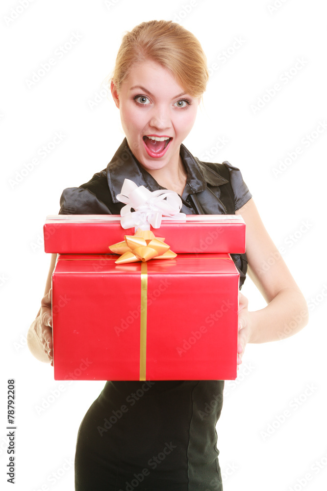 holidays love happiness concept - girl with gift boxes holidays love happiness concept - girl with gift boxes