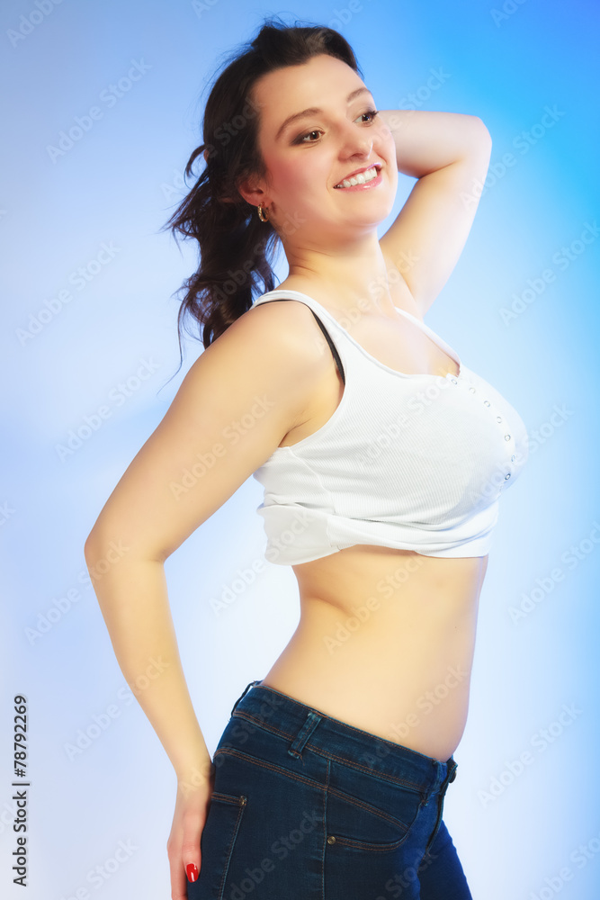 Fototapeta premium Body of young plus size woman