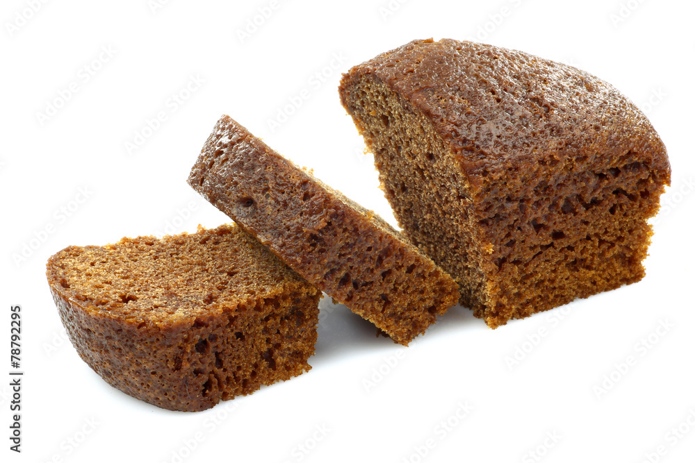 one cut chocolate cake on a white background one cut chocolate cake on a white background