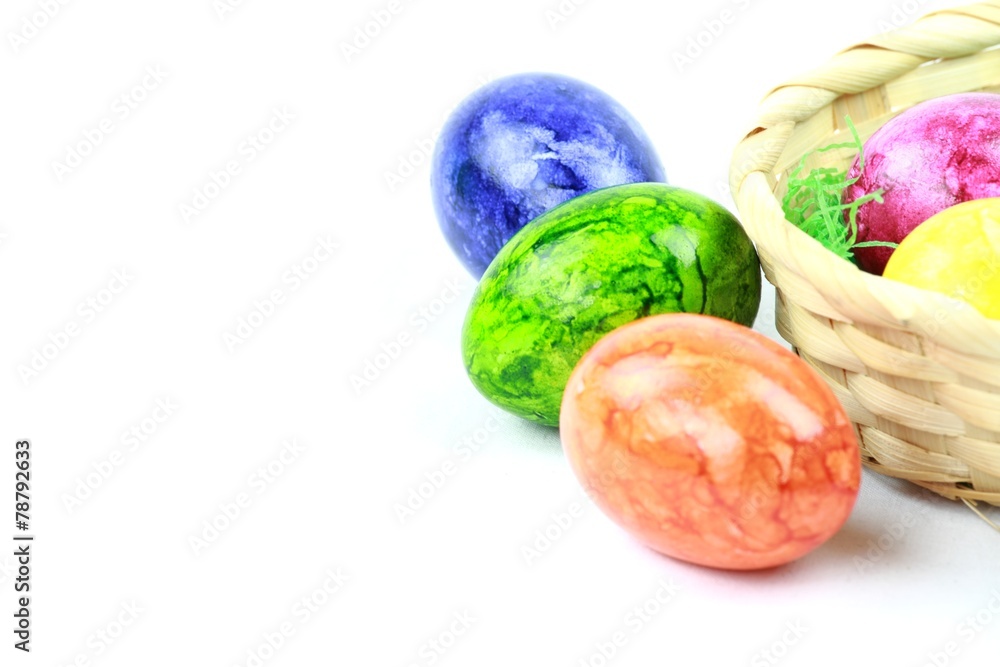Bunte Ostereier mit Textfreiraum Bunte Ostereier mit Textfreiraum