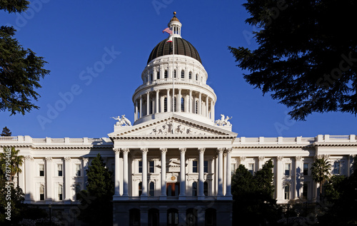 Front Of California State Capitol Building Blue Sky