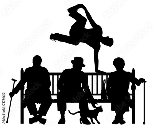 Park bench parkour