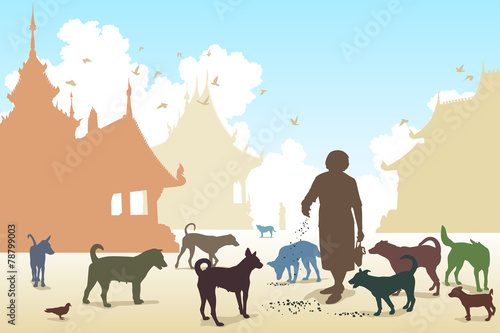 Temple dog woman