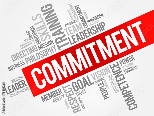 Commitment word cloud, business concept photo