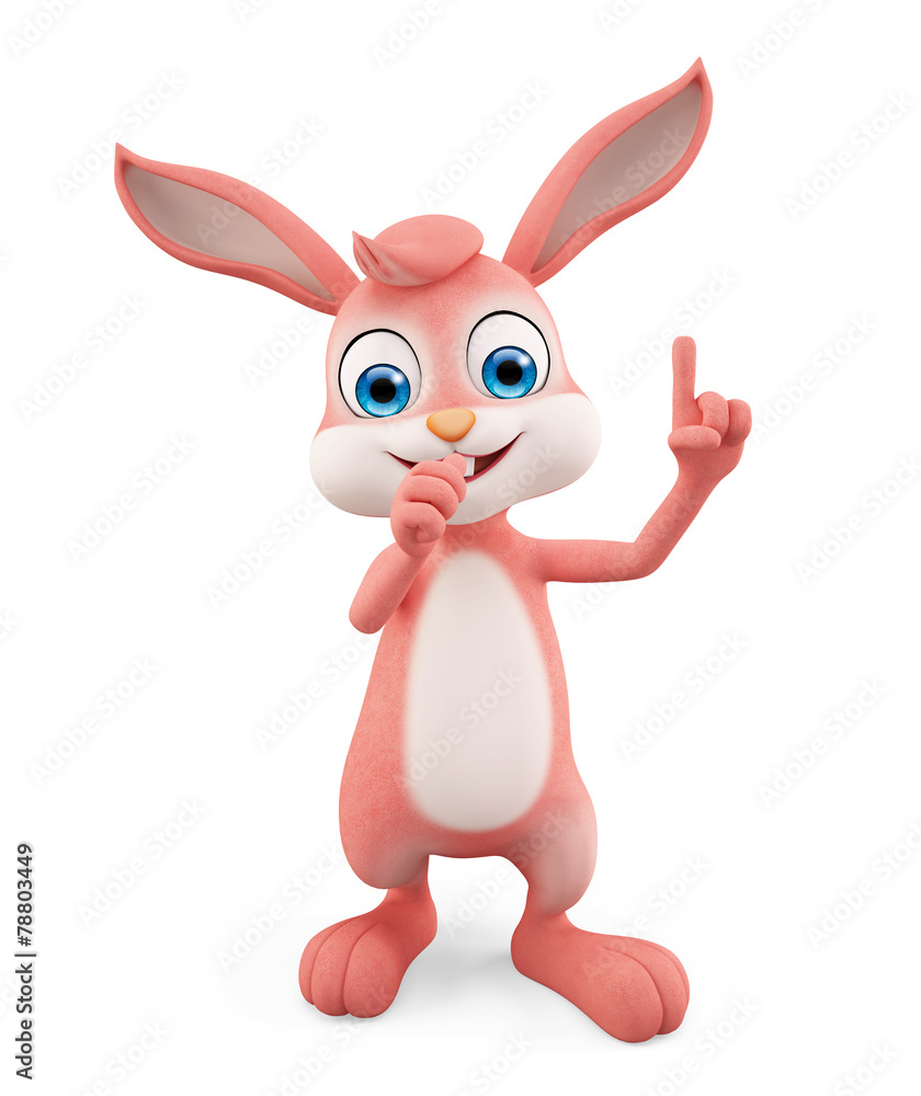 Fototapeta premium Easter Bunny with pointing sign pose