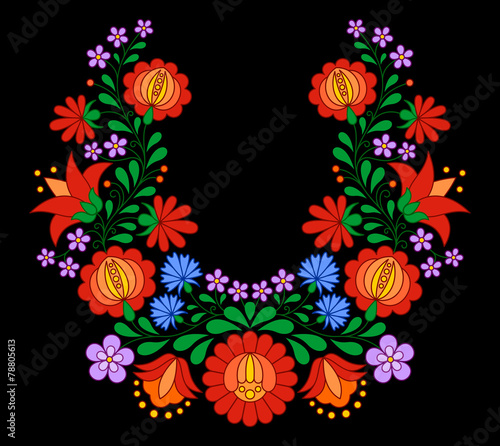 Traditional Hungarian folk embroidery pattern