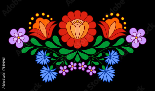 Traditional Hungarian folk embroidery pattern