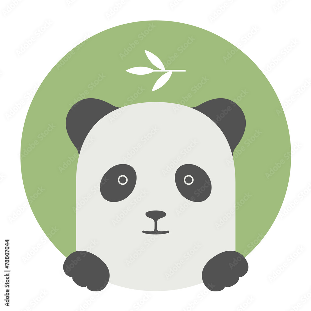 Animal set. Portrait in flat graphics - Panda Animal set. Portrait in flat graphics - Panda