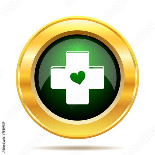 Cross with heart icon