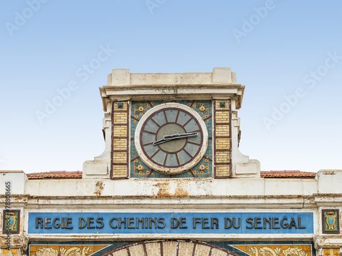 Clock, abandoned railway station of Dakar, Senegal