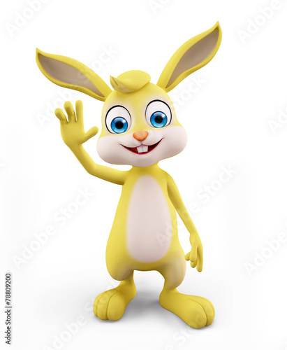 Easter Bunny with saying hi pose