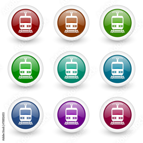 rail vector icons set