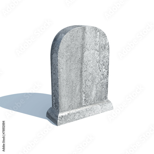 Gravestone with shadow isolated on white background