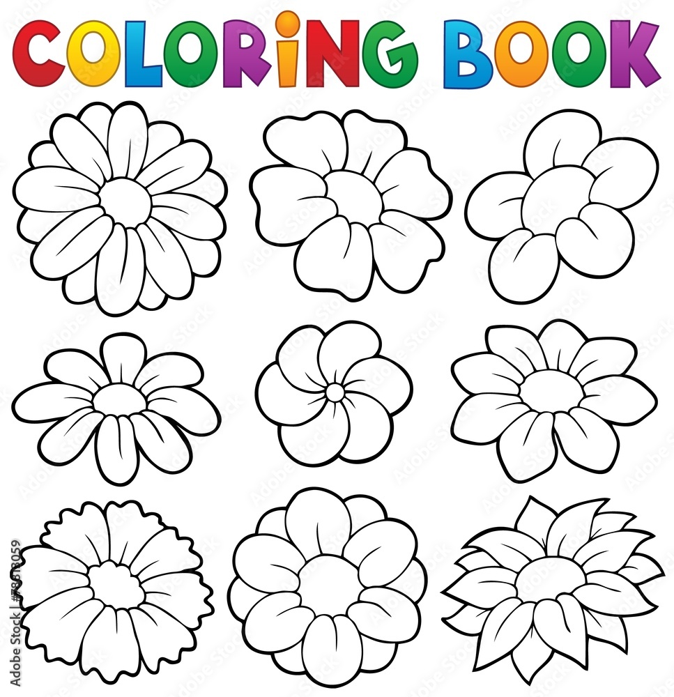 Coloring book with flower theme 8 Coloring book with flower theme 8