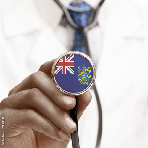 Stethoscope with national flag conceptual series - Pitcairn Isla photo