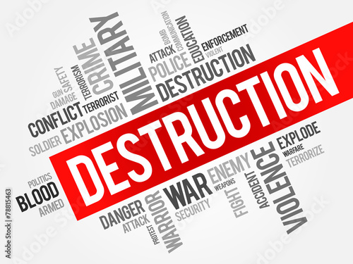 DESTRUCTION word cloud concept