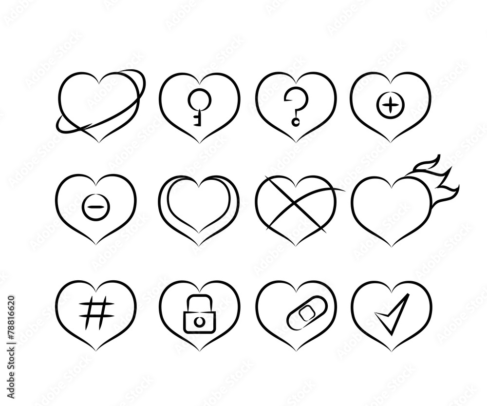 sketch heart icons sketch heart icons