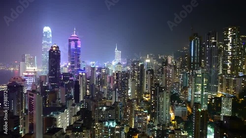 Wallpaper Mural Time Lapse Pan of Hong Kong Skyline at Night - Hong Kong China Torontodigital.ca