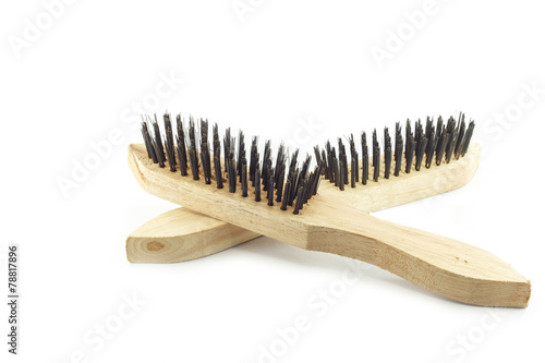 Steel brush isolated on white background