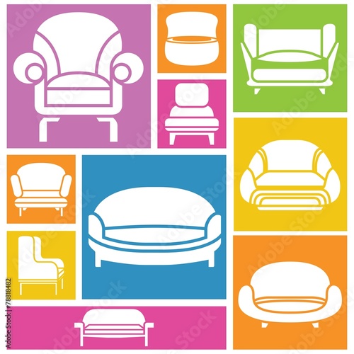 sofa, furniture and interior design concept