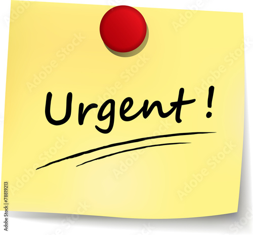 urgent yellow note