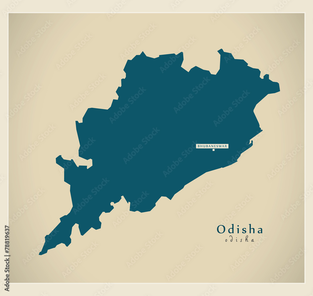 Modern Map - Odisha IN