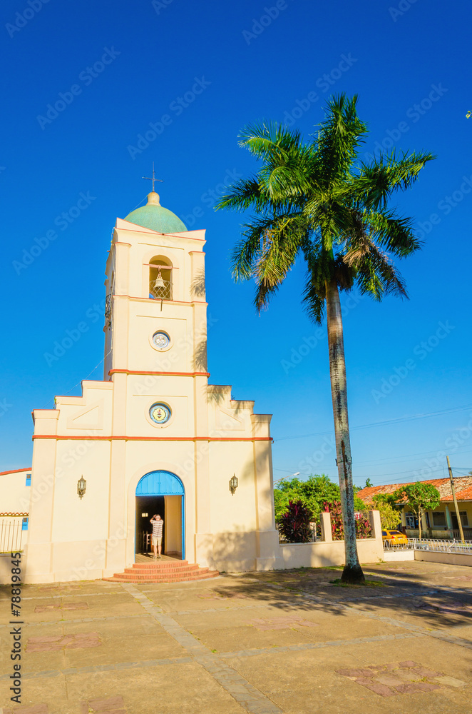 The church in one of the most popular towns in Cuba, Vinales