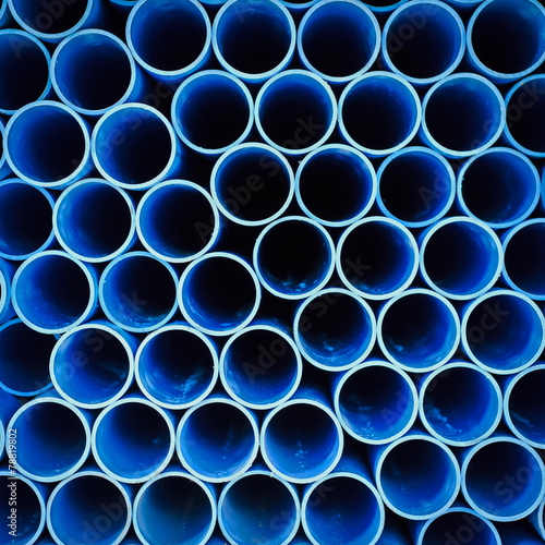 Blue plastic pipe